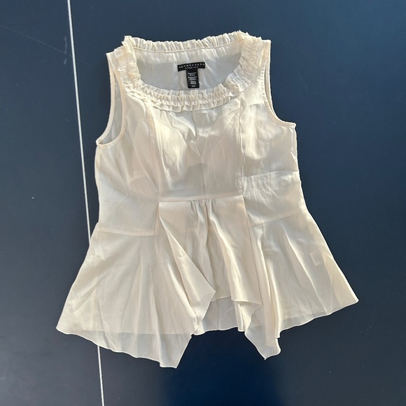 White Sleeveless Lace Collar Tank Top Blouse - Picture 2 of 9